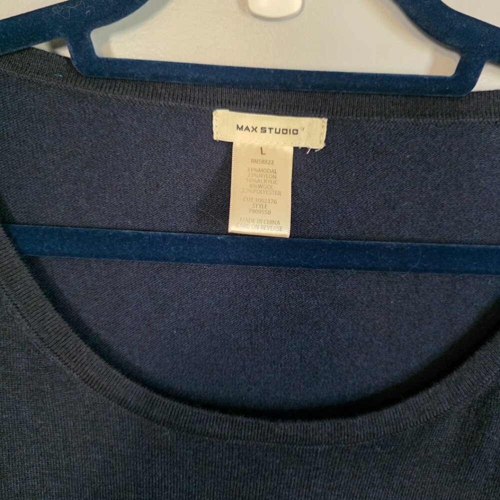 EUC Max Studio Navy Blue Dress with Arm Bow - Picture 5 of 5